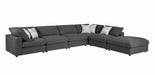 Serene Upholstered Rectangular Ottoman Charcoal - U&U Home Budget Furniture (Carteret, NJ)