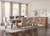 Florence Double Pedestal Dining Table Rustic Smoke - U&U Home Budget Furniture (Carteret, NJ)