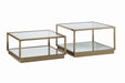 Renee 2-piece Square Occasional Set Rose Brass - U&U Home Budget Furniture (Carteret, NJ)