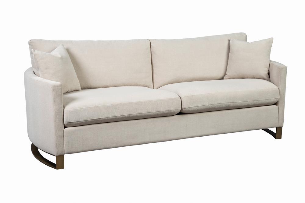 Corliss Upholstered Arched Arms Sofa Beige - U&U Home Budget Furniture (Carteret, NJ)