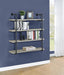 Elmcrest 40-inch Wall Shelf Black and Grey Driftwood - U&U Home Budget Furniture (Carteret, NJ)