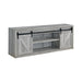 Brockton 71-inch 3-shelf Sliding Doors TV Console Grey Driftwood - U&U Home Budget Furniture (Carteret, NJ)