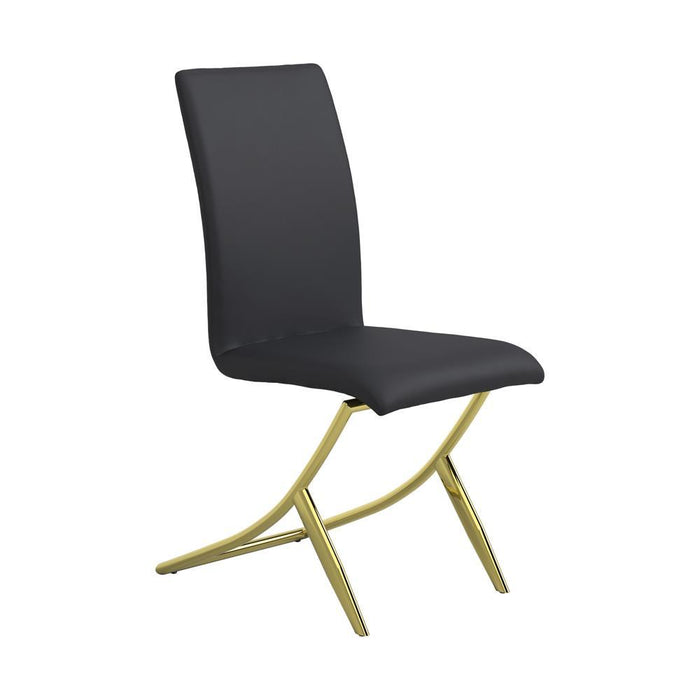 Carmelia Upholstered Side Chairs Black (Set of 4) - U&U Home Budget Furniture (Carteret, NJ)