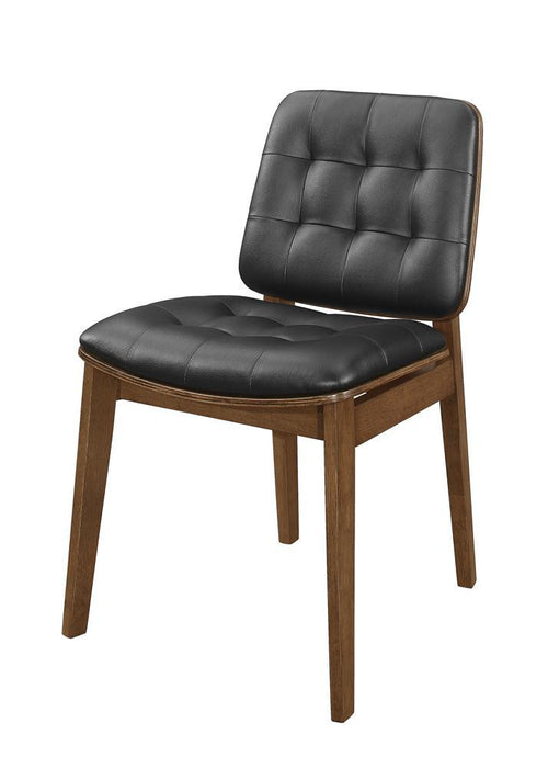 Redbridge Tufted Back Side Chairs Natural Walnut and Black (Set of 2) - U&U Home Budget Furniture (Carteret, NJ)