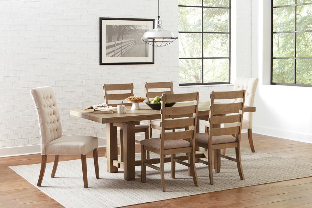 Douglas Tufted Back Dining Chairs Vineyard Oak (Set of 2) - U&U Home Budget Furniture (Carteret, NJ)