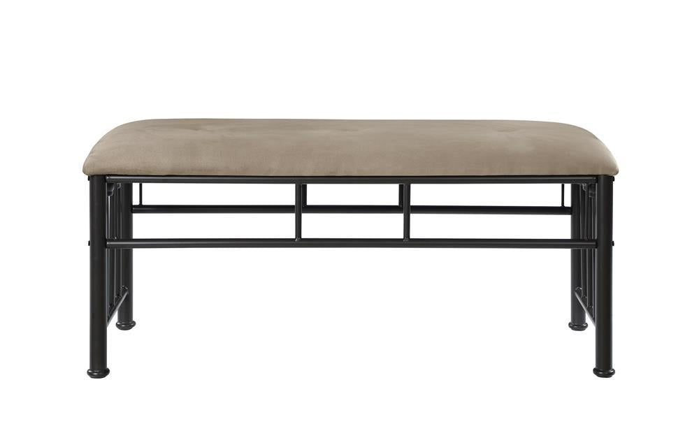 Livingston Upholstered Bench Brown and Dark Bronze - U&U Home Budget Furniture (Carteret, NJ)