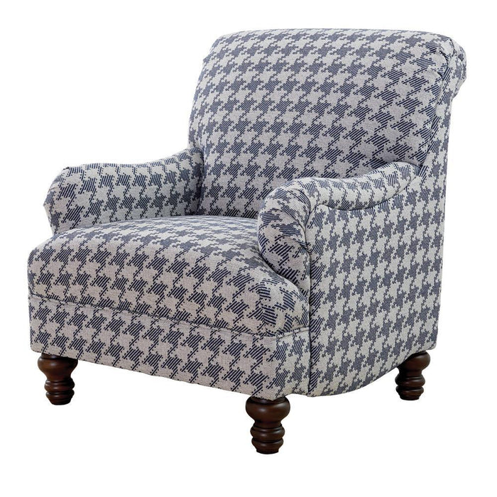 Glenn Recessed Arms Accent Chair Blue - U&U Home Budget Furniture (Carteret, NJ)