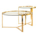 Delia 2-piece Round Nesting Table Clear and Gold - U&U Home Budget Furniture (Carteret, NJ)
