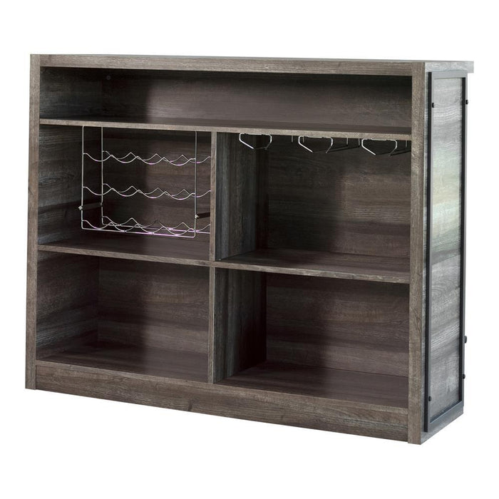 Joe 5-shelf Bar Unit Aged Oak - U&U Home Budget Furniture (Carteret, NJ)