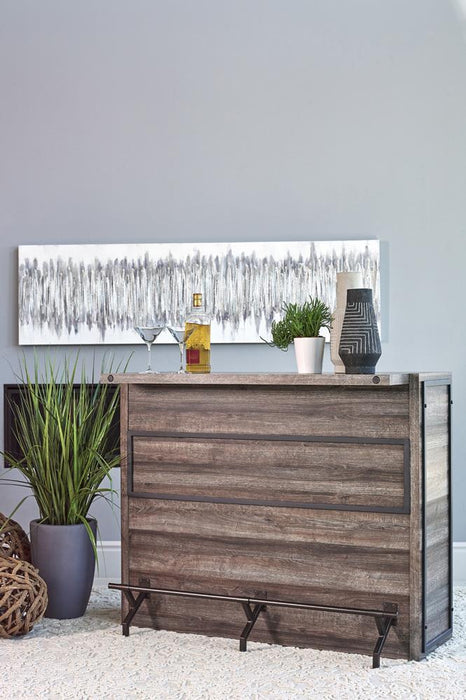 Joe 5-shelf Bar Unit Aged Oak - U&U Home Budget Furniture (Carteret, NJ)