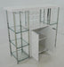 Gallimore 2-door Bar Cabinet with Glass Shelf High Glossy White and Chrome - U&U Home Budget Furniture (Carteret, NJ)