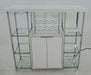 Gallimore 2-door Bar Cabinet with Glass Shelf High Glossy White and Chrome - U&U Home Budget Furniture (Carteret, NJ)