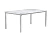 Athena Rectangle Dining Table with Marble Top Chrome - U&U Home Budget Furniture (Carteret, NJ)