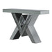 Taffeta V-shaped Sofa Table with Glass Top Silver - U&U Home Budget Furniture (Carteret, NJ)