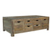 Esther 6-drawer Storage Coffee Table Natural Sheesham - U&U Home Budget Furniture (Carteret, NJ)