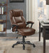 Nerris Adjustable Height Office Chair with Padded Arm Brown and Black - U&U Home Budget Furniture (Carteret, NJ)