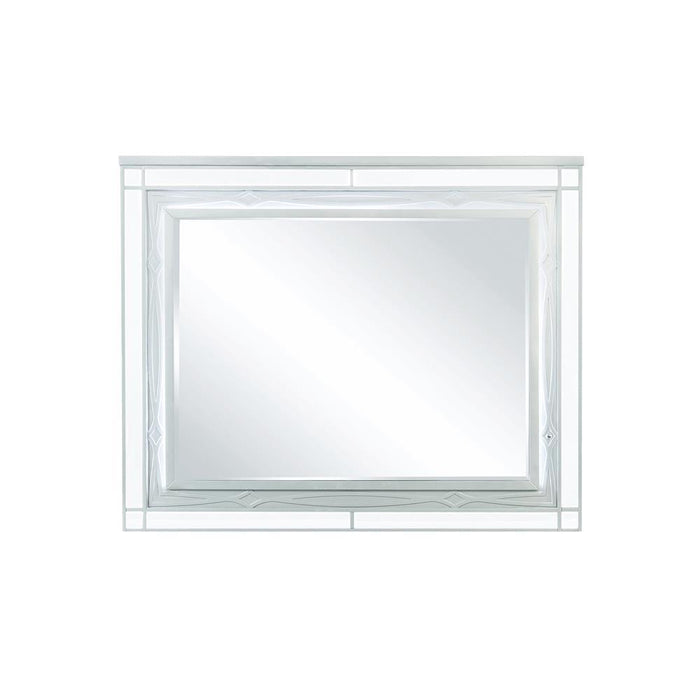 Gunnison Dresser Mirror with LED Lighting Silver Metallic - U&U Home Budget Furniture (Carteret, NJ)