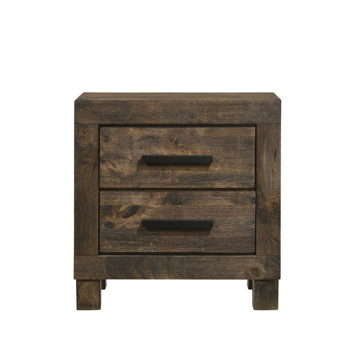 Woodmont 2-drawer Nightstand Rustic Golden Brown - U&U Home Budget Furniture (Carteret, NJ)