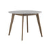 Breckenridge Round Dining Table Matte White and Natural Oak - U&U Home Budget Furniture (Carteret, NJ)