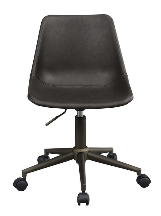 Carnell Adjustable Height Office Chair with Casters Brown and Rustic Taupe - U&U Home Budget Furniture (Carteret, NJ)