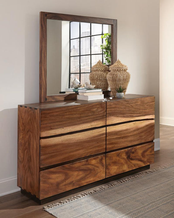 Winslow 6-drawer Dresser Smokey Walnut and Coffee Bean - U&U Home Budget Furniture (Carteret, NJ)