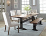 Bexley Trestle Bench Natural Honey and Espresso - U&U Home Budget Furniture (Carteret, NJ)
