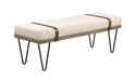 Austin Upholstered Bench Beige and Black - U&U Home Budget Furniture (Carteret, NJ)