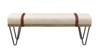 Austin Upholstered Bench Beige and Black - U&U Home Budget Furniture (Carteret, NJ)