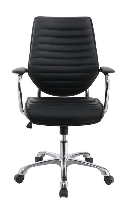 Chase High Back Office Chair Black and Chrome - U&U Home Budget Furniture (Carteret, NJ)