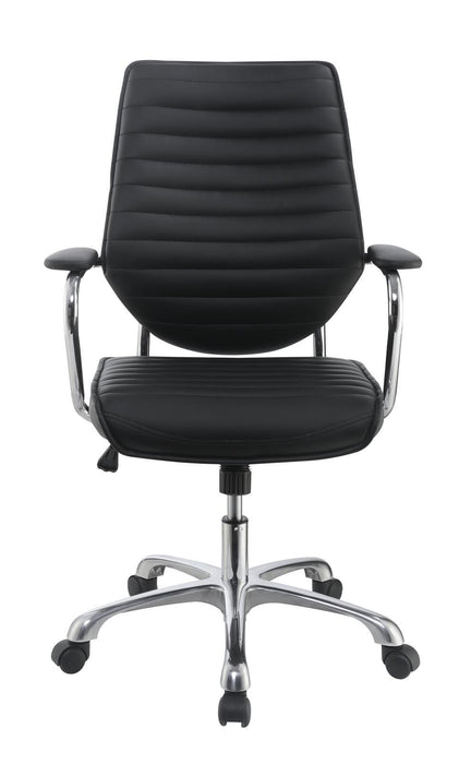 Chase High Back Office Chair Black and Chrome - U&U Home Budget Furniture (Carteret, NJ)