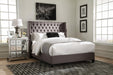 Bancroft Demi-wing Upholstered California King, E.King, Queen & Full Bed Grey - U&U Home Budget Furniture (Carteret, NJ)