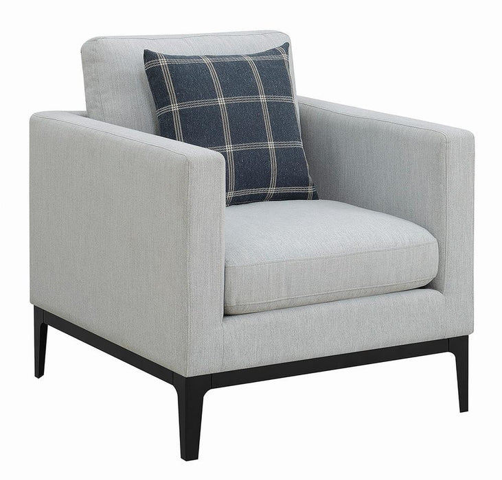 Apperson Cushioned Back Arm Chair Light Grey - U&U Home Budget Furniture (Carteret, NJ)