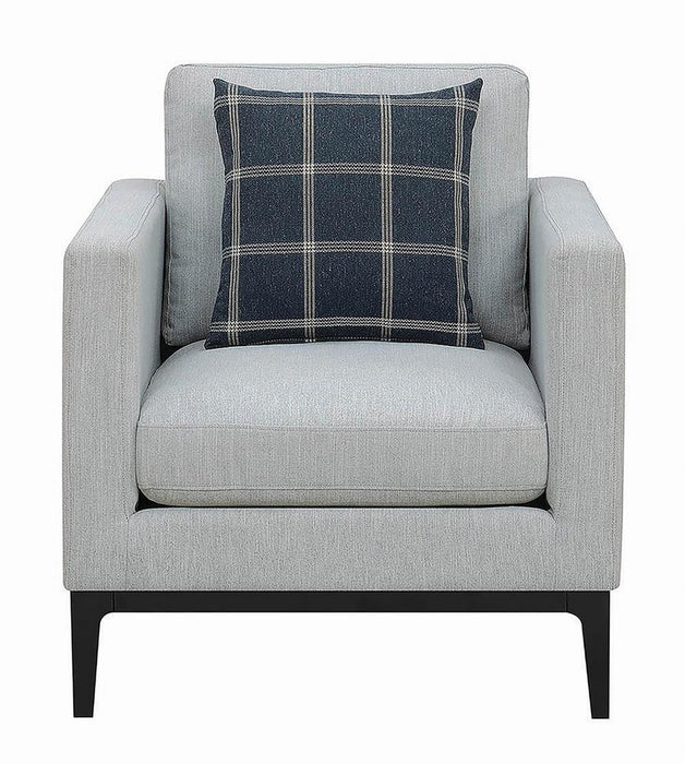 Apperson Cushioned Back Arm Chair Light Grey - U&U Home Budget Furniture (Carteret, NJ)