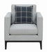 Apperson Cushioned Back Arm Chair Light Grey - U&U Home Budget Furniture (Carteret, NJ)