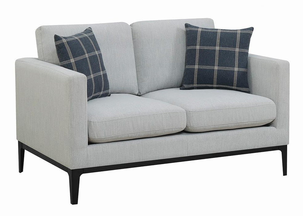 Apperson Cushioned Back Loveseat Light Grey - U&U Home Budget Furniture (Carteret, NJ)