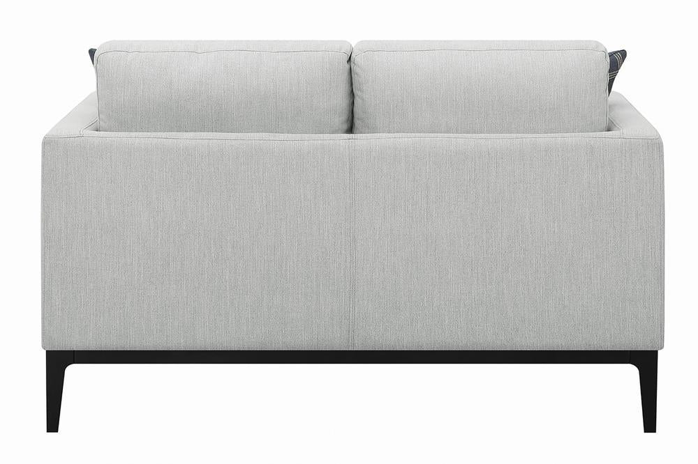 Apperson Cushioned Back Loveseat Light Grey - U&U Home Budget Furniture (Carteret, NJ)
