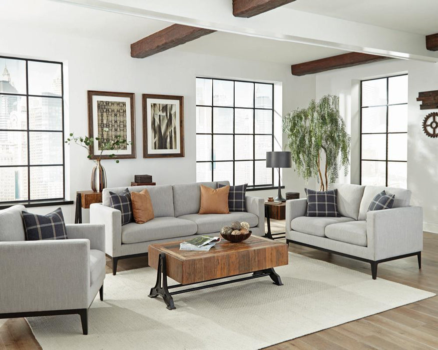 Apperson Cushioned Back Sofa Light Grey - U&U Home Budget Furniture (Carteret, NJ)