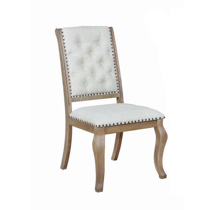 Brockway Tufted Side Chairs Cream and Barley Brown (Set of 2) - U&U Home Budget Furniture (Carteret, NJ)