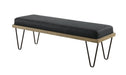 Chad Upholstered Bench with Hairpin Legs Dark Blue - U&U Home Budget Furniture (Carteret, NJ)