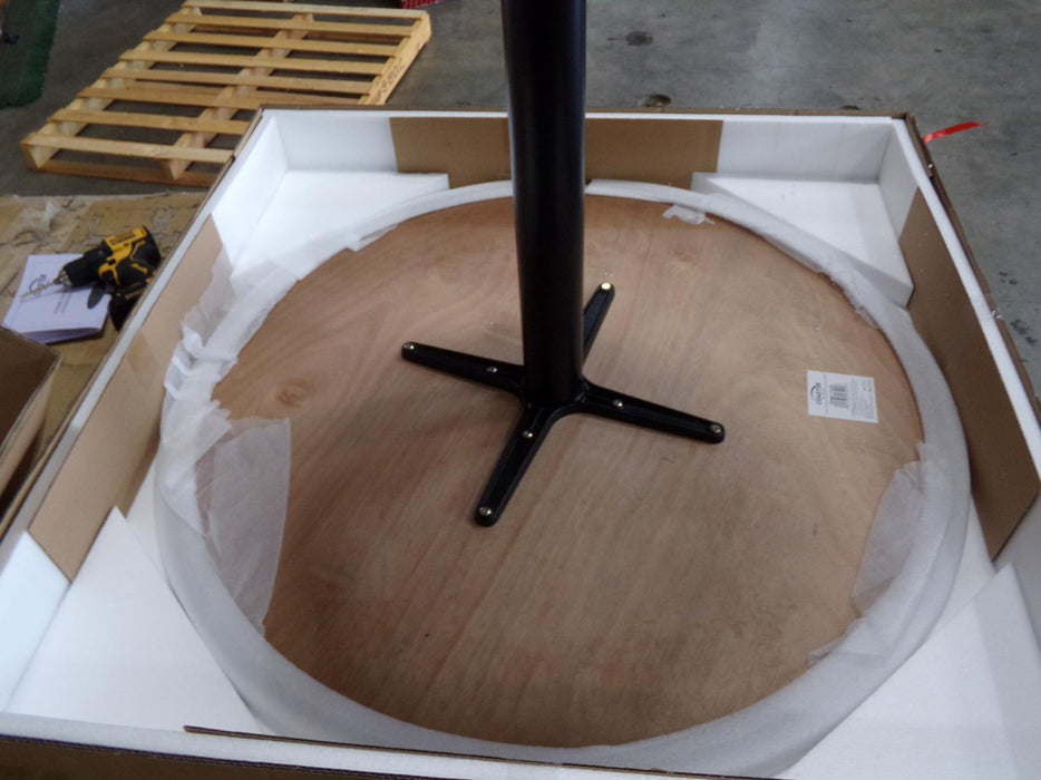 Cora Round Dining Table Walnut and Black - U&U Home Budget Furniture (Carteret, NJ)