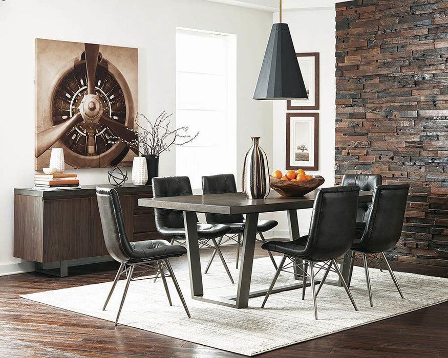 Aiken Tufted Dining Chairs Charcoal (Set of 4) - U&U Home Budget Furniture (Carteret, NJ)