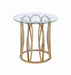 Monett Round End Table Chocolate Chrome and Clear - U&U Home Budget Furniture (Carteret, NJ)