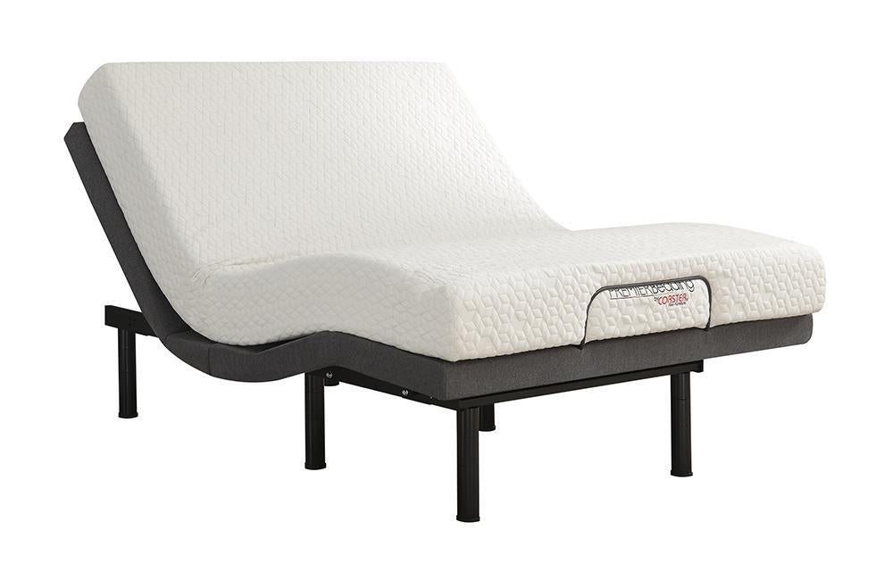 Negan Eastern King, E.King, Queen, & Twin XL Adjustable Bed Base Grey and Black - U&U Home Budget Furniture (Carteret, NJ)
