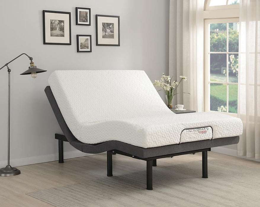 Negan Eastern King, E.King, Queen, & Twin XL Adjustable Bed Base Grey and Black - U&U Home Budget Furniture (Carteret, NJ)