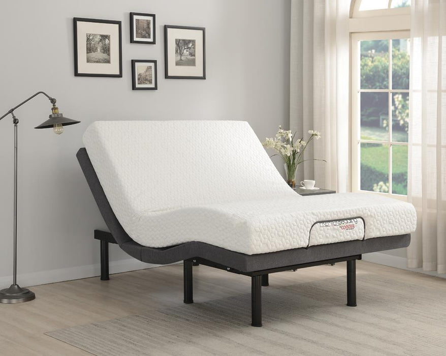 Clara Eastern King, E.King, Queen, & Twin XL Adjustable Bed Base Grey and Black - U&U Home Budget Furniture (Carteret, NJ)