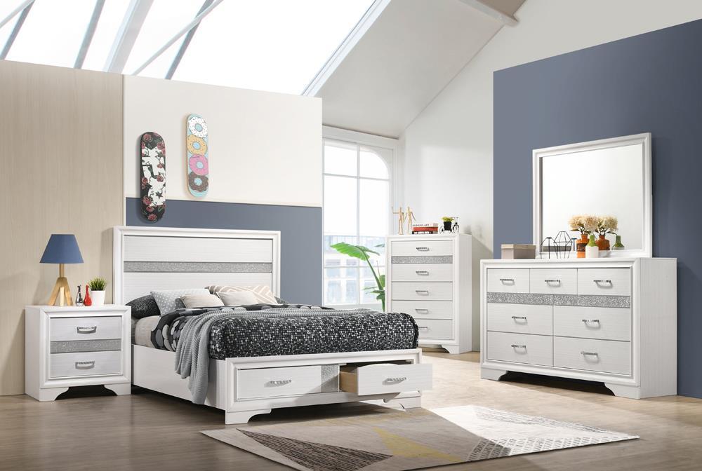 Miranda Full & Twin Storage Bed White - U&U Home Budget Furniture (Carteret, NJ)