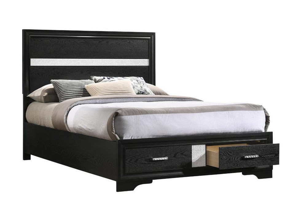 Miranda Full & Twin Storage Bed Black - U&U Home Budget Furniture (Carteret, NJ)