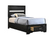 Miranda Full & Twin Storage Bed Black - U&U Home Budget Furniture (Carteret, NJ)