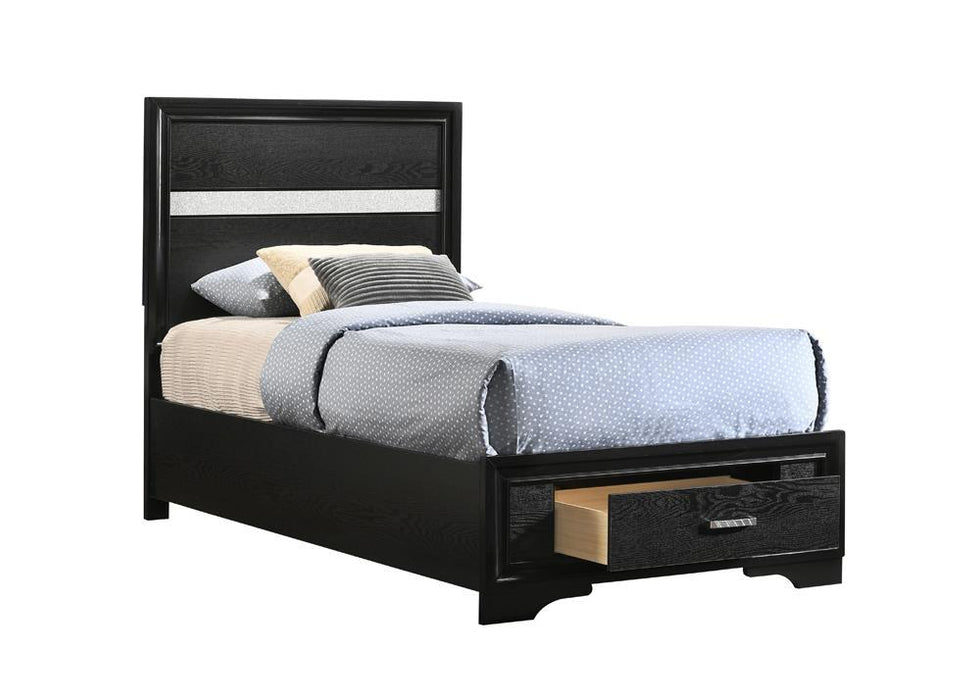 Miranda Full & Twin Storage Bed Black - U&U Home Budget Furniture (Carteret, NJ)