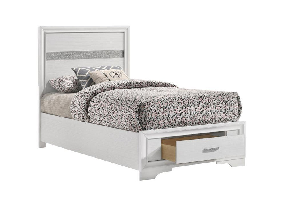 Miranda Full & Twin Storage Bed White - U&U Home Budget Furniture (Carteret, NJ)